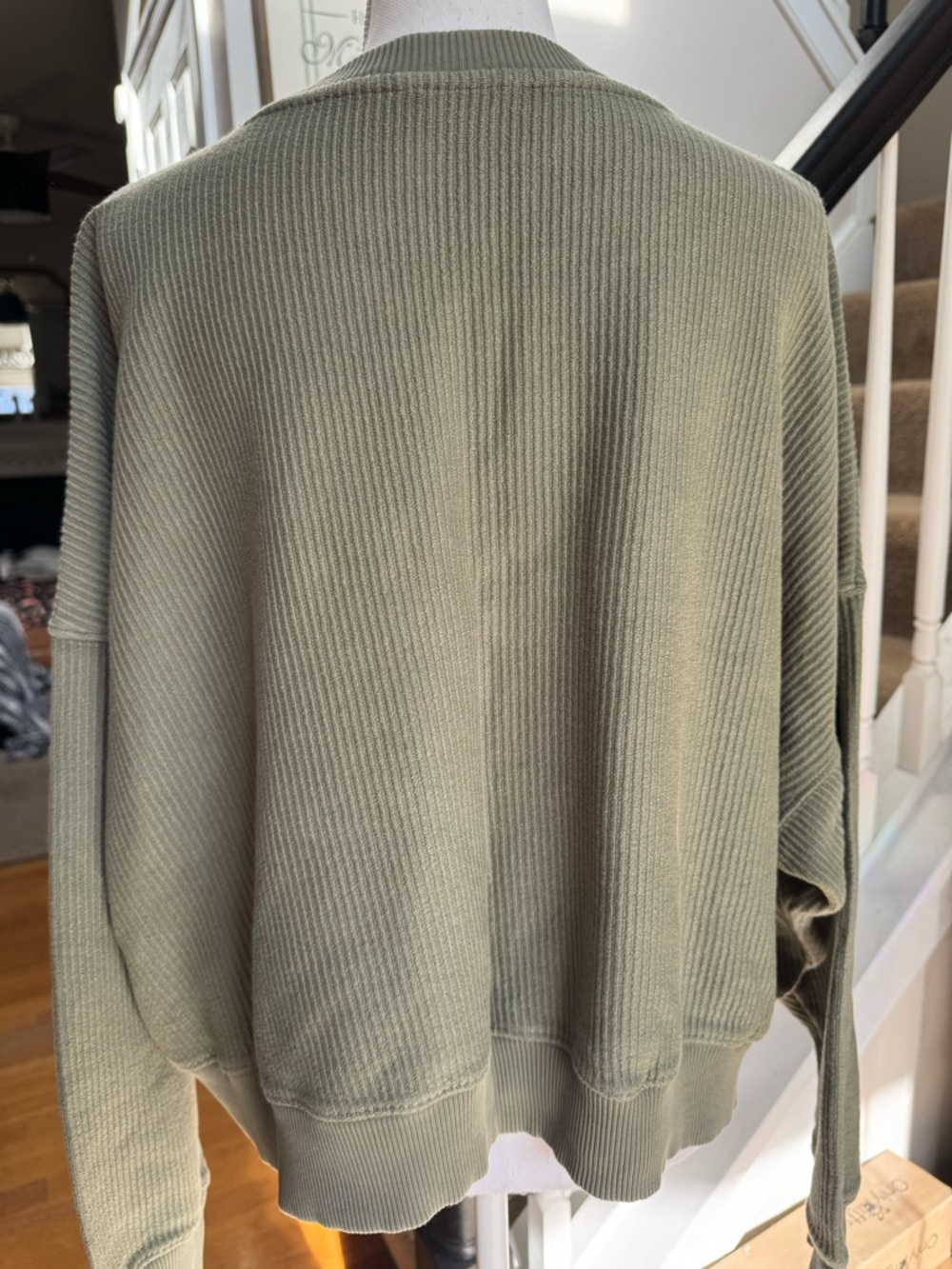 aerie Olive Ribbed Crewneck Sweater - Picture 2 of 6